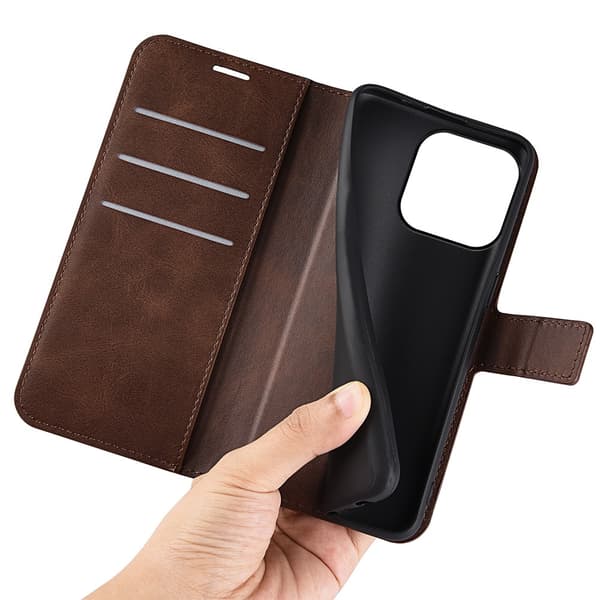 iPhone 15 Wallet Läder Brun