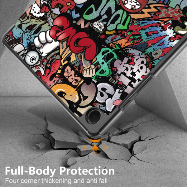 Samsung Galaxy Tab A9 Plus -kotelo Tri-fold Graffiti