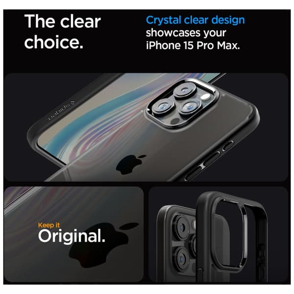 Spigen iPhone 15 Pro Max Case Ultra Hybrid Matte Black