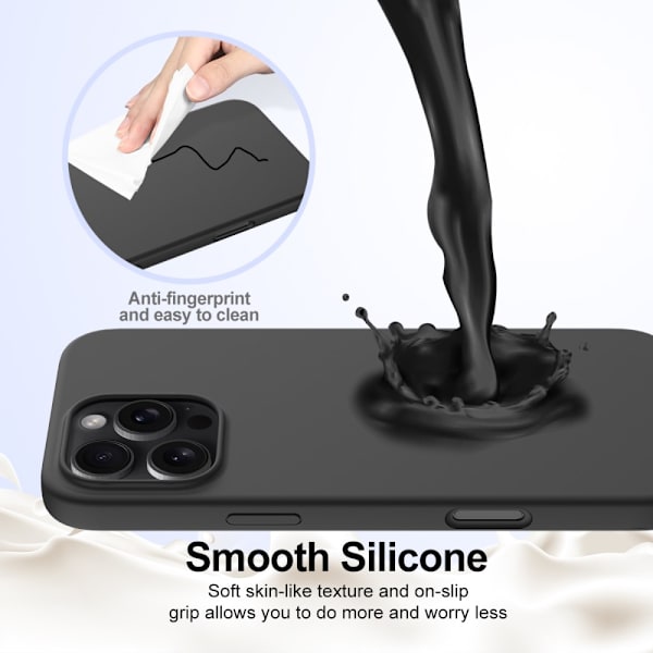 MagSafe silikonecover iPhone 16 Pro Max Sort