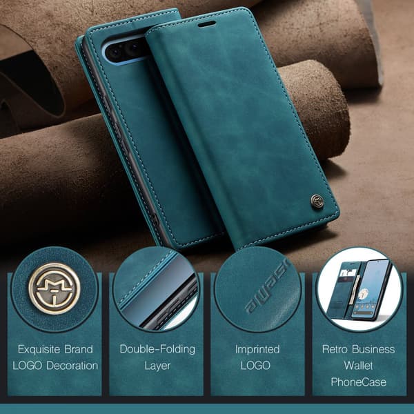 CaseMe Slim Plånboksfodral Google Pixel 10 Pro XL Blå