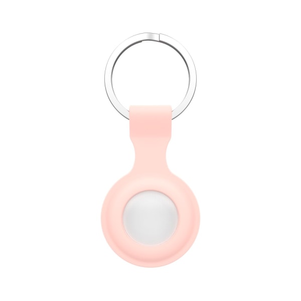 Silikonskal Apple AirTag Med Nyckelring Rosa