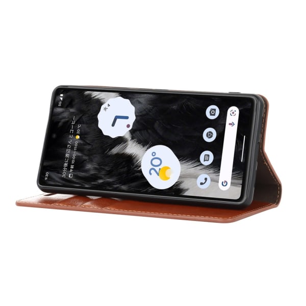 Mobilfodral Google Pixel 7a Äkta Läder Brun