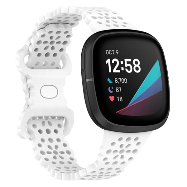 Kukka Silikoniranneke Fitbit Versa 3/Sense Valkoinen