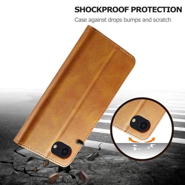 LC.IMEEKE Plånboksfodral iPhone 16e Cognac