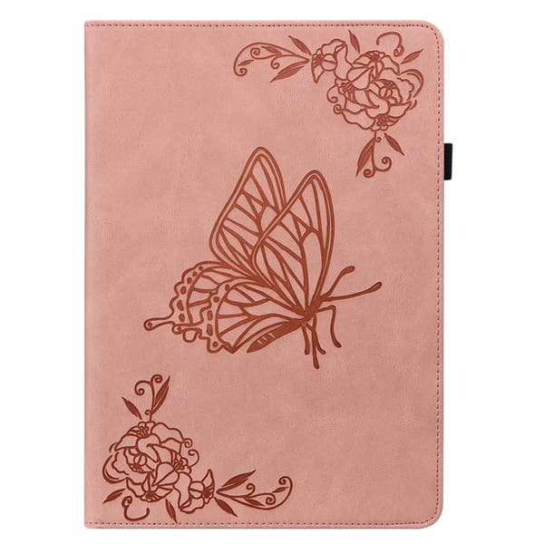 Läderfodral Samsung Galaxy Tab A9 Fjärilar Rosa