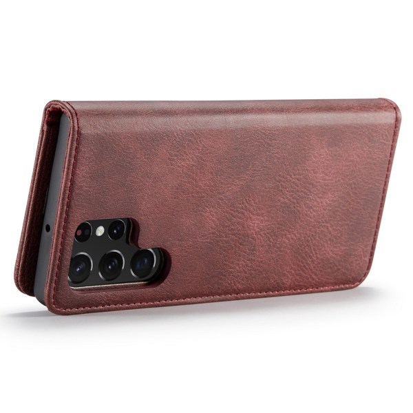 DG.MING 2-in-1 Magnet Wallet Samsung Galaxy S22 Ultra Red