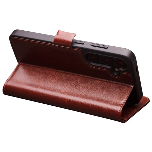 Qialino Leather Wallet Case Samsung Galaxy S24 Brown