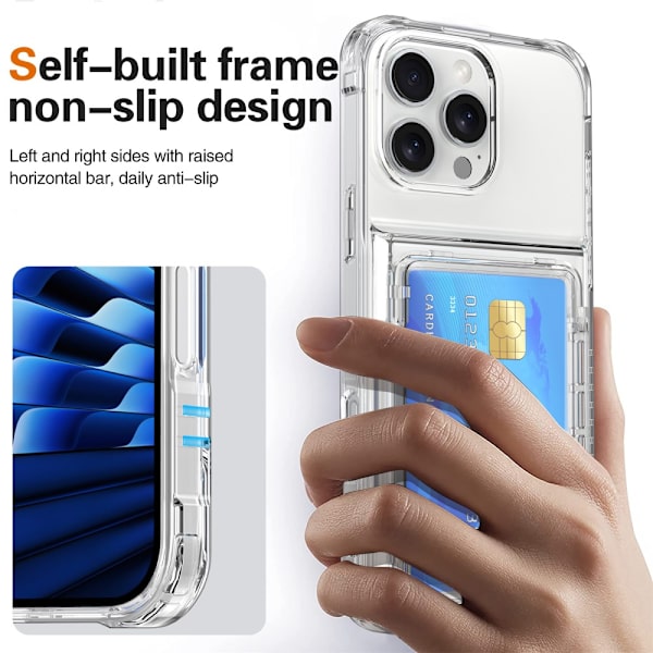 Skal Kortfack Kickstand iPhone 16 Pro Max Transparent