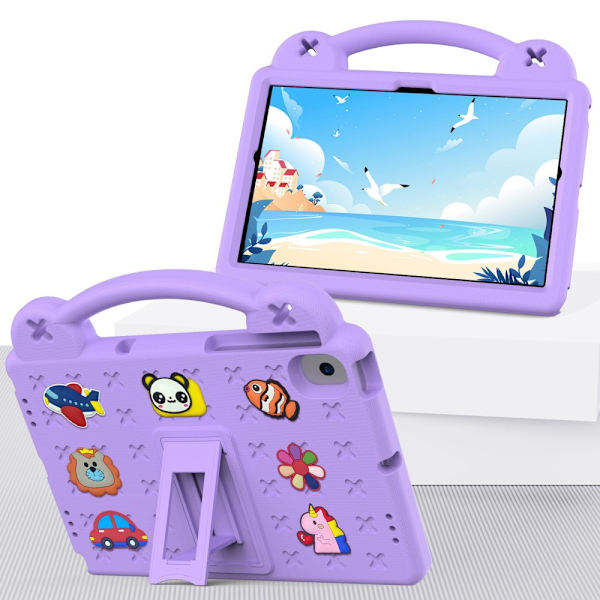 Kestävä EVA-kuori Samsung Galaxy Tab A8 10.5 -jalustalla, lila