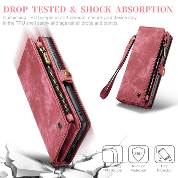 CaseMe Multi-Slot 2 i 1 Plånboksfodral Galaxy A54 Röd