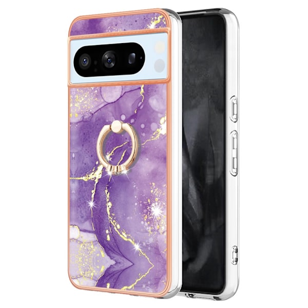 Kotelo kääntyvällä rengaspidikkeellä Google Pixel 8 Pro -puhelimelle, lila marmori