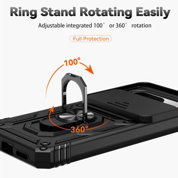 Hybridskal Google Pixel 8 Ring + Kameraskydd Svart