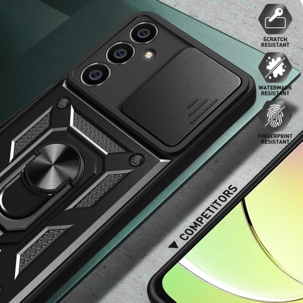 Hybridskal Samsung Galaxy S23 FE Ring + Kamerabeskyttelse Sort