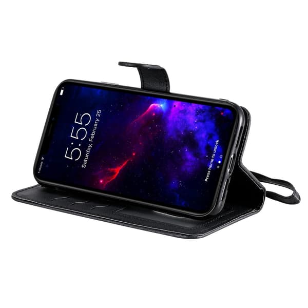 Magnetiskt Plånboksfodral Läder iPhone 11 Svart