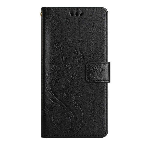 Läderfodral Fjärilar Samsung Galaxy A54 Svart