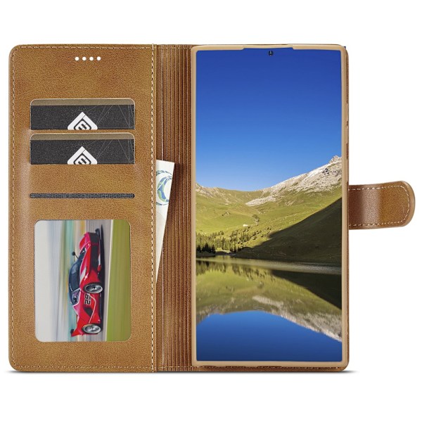 LC.IMEEKE Plånboksfodral Samsung Galaxy S24 Ultra Cognac