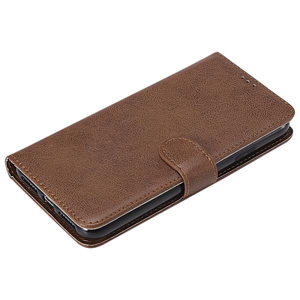 Magnet Leather Wallet iPhone XS Max Brun