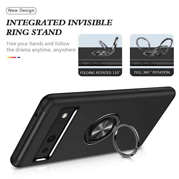 Kotelo rengaspidikkeellä Google Pixel 8a Musta