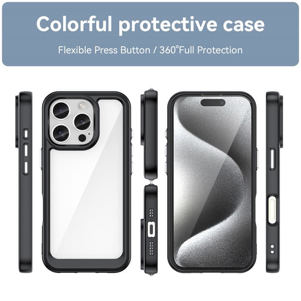Hybrid Edge Skal iPhone 16 Pro Svart