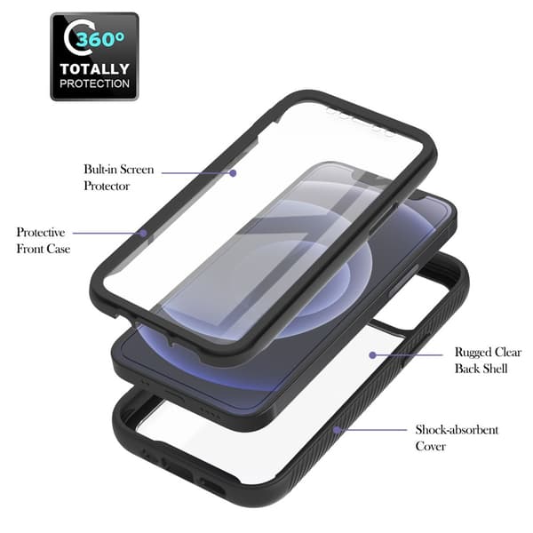 360 Heltäckande Skal iPhone 12 Mini Svart