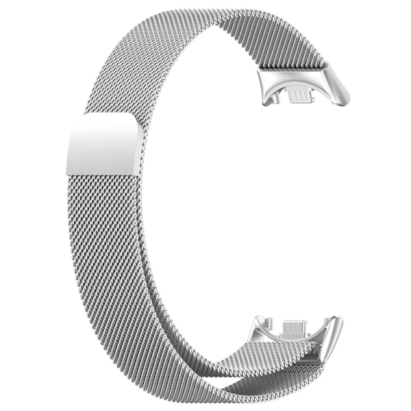 Milanese Loop Rem til Xiaomi Smart Band 8 Sølv