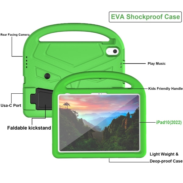 Skal EVA iPad 10.9 2022 (10. sukupolvi) Vihreä