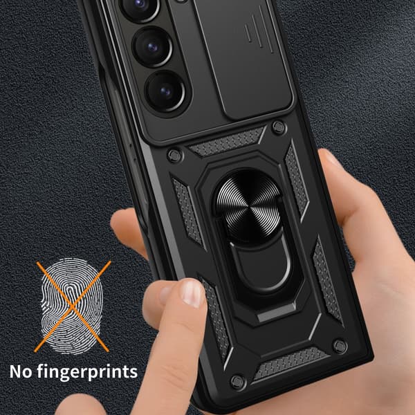 Hybridskal Samsung Galaxy Z Fold 6 Ring + Kamerabeskyttelse Sort