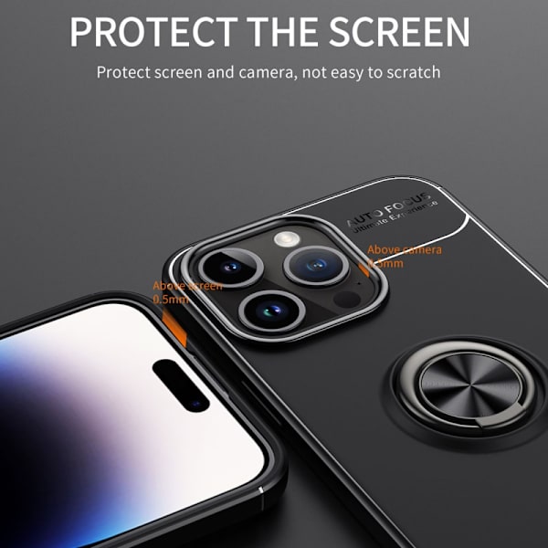 Etui med Ringholder til iPhone 15 Pro Max Sort