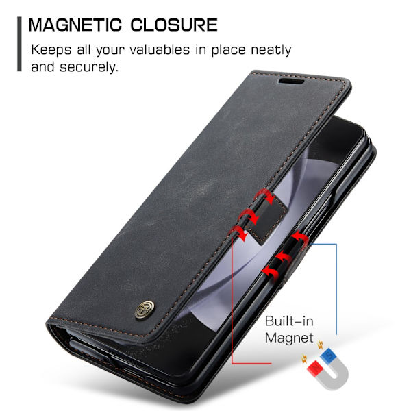 CaseMe Slim Lompakkokotelo Samsung Galaxy Z Fold 5 Musta