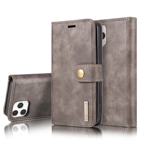 DG.MING 2-in-1 Magnet Wallet iPhone 13 Pro Brown