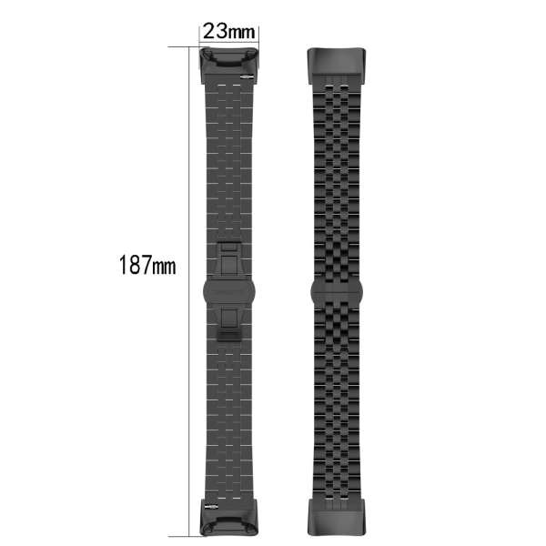 Fitbit Charge 6 Butterfly Spænde Metal Rem i Sort