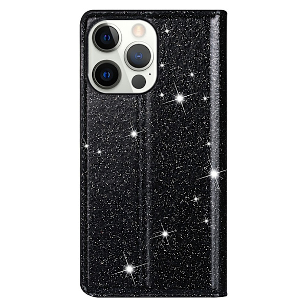 Glitter Pungetui iPhone 13 Pro Sort