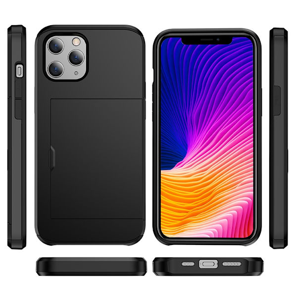 Etui med kortholder til iPhone 12/12 Pro Sort