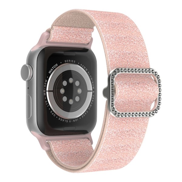 Elastiskt Nylonarmband Apple Watch 41mm Series 9 Glitter Rosa