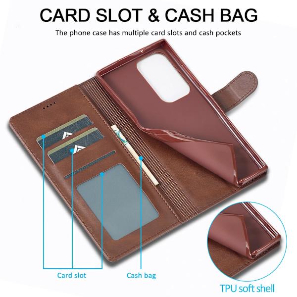 LC.IMEEKE Plånboksfodral Samsung Galaxy S23 Ultra Brun