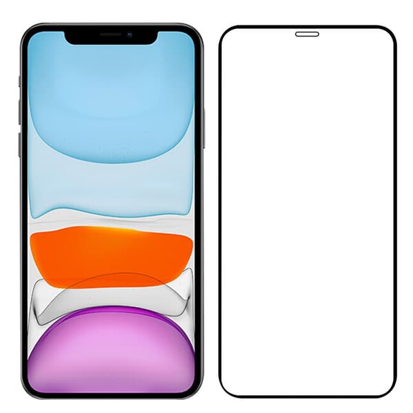 Kattava karkaistu lasinen näytönsuoja iPhone 12 Mini Musta
