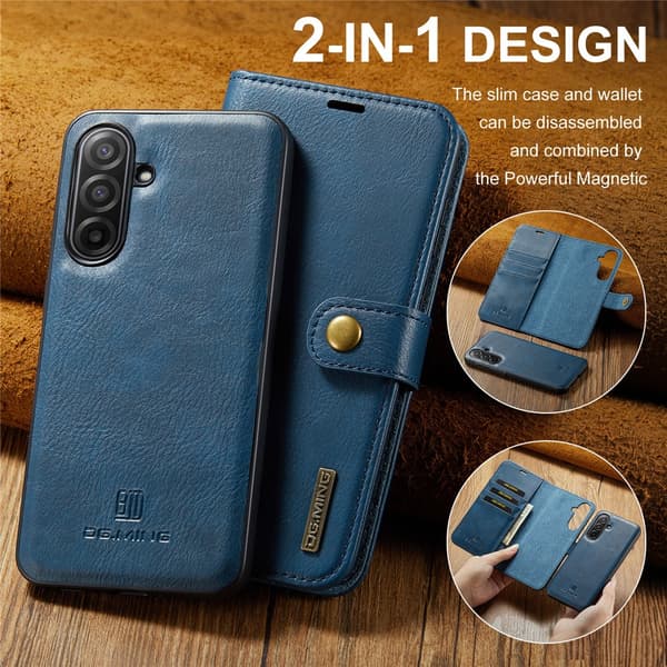 DG.MING 2-in-1 Magnet Wallet Samsung Galaxy A17 Blue
