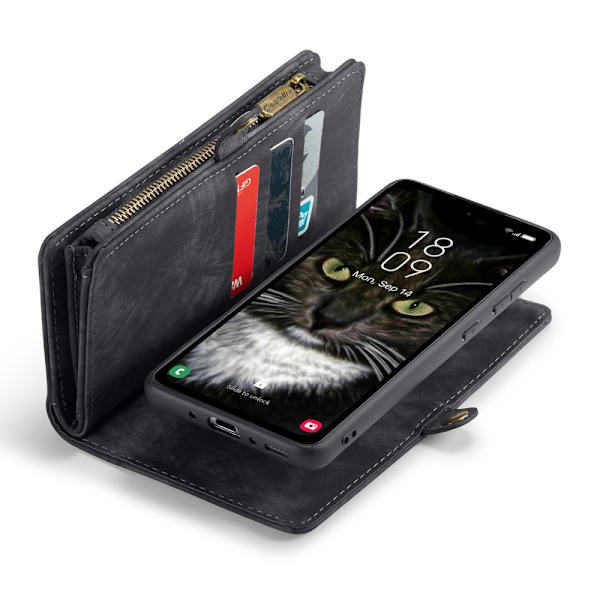 CaseMe Multi-Slot 2 i 1 Pungetui Samsung Galaxy A35 Sort