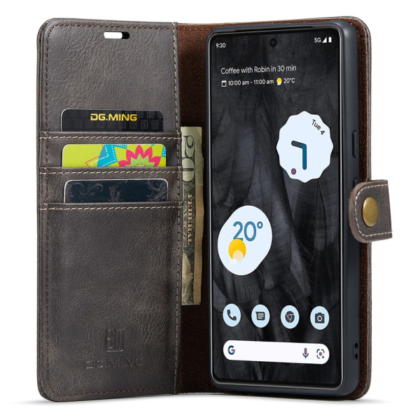 DG.MING 2-i-1 Magnet Pung Google Pixel 8 Pro Brun