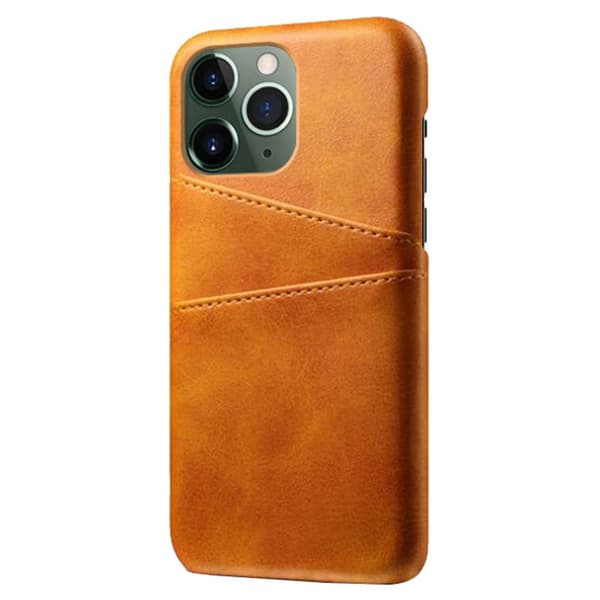 Lædercover med kortholder til iPhone 15 Pro Cognac