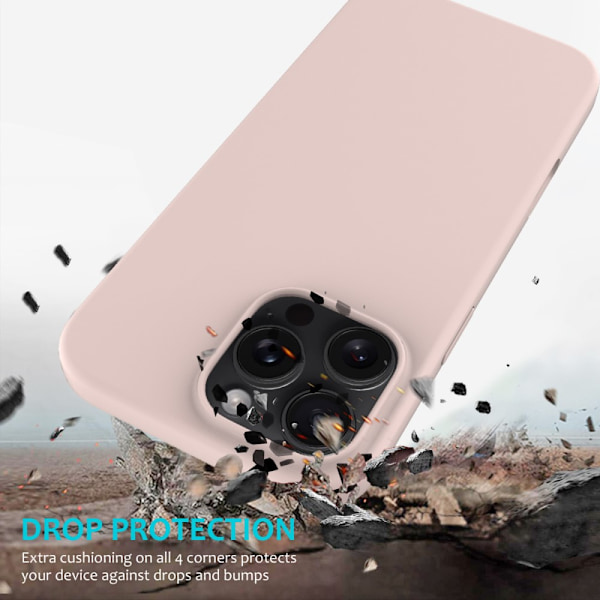 Silikonikuori iPhone 16 Prolle, vaaleanpunainen