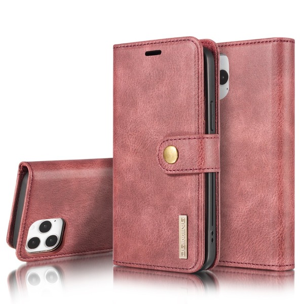 DG.MING 2-in-1 Magnet Wallet iPhone 13 Mini Red