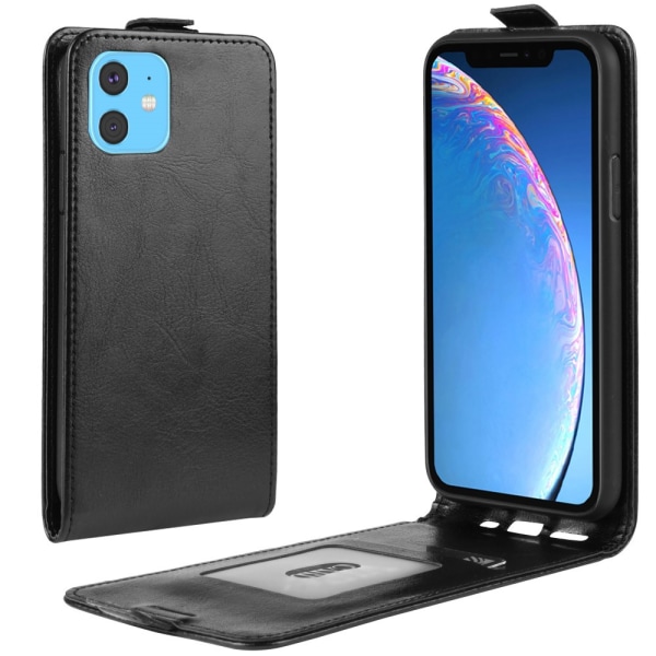 Læderetui Vertikal Flip iPhone 11 Sort