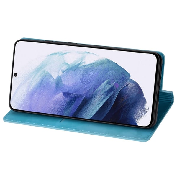 Glitter Wallet Case Samsung Galaxy S22 Blå