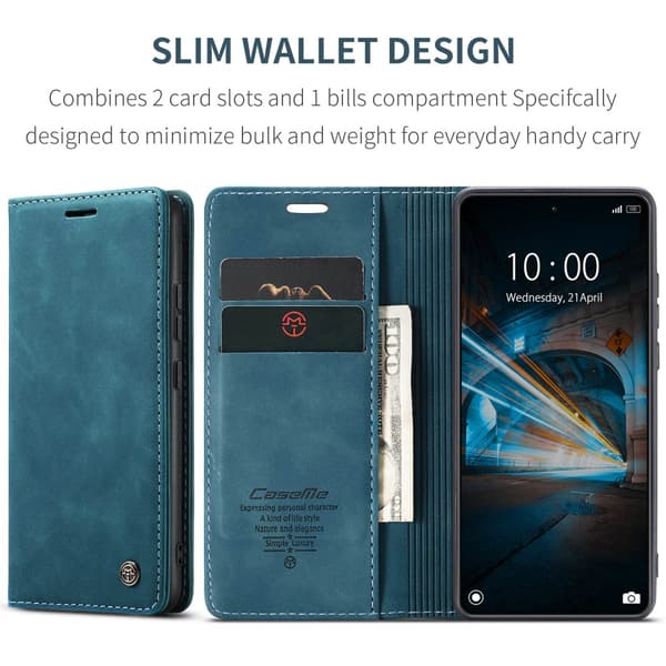 CaseMe Slim Lompakkokotelo Xiaomi 14 Sininen