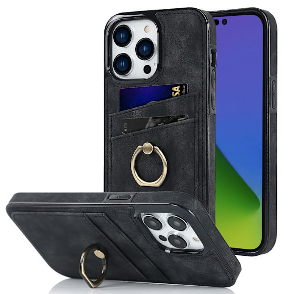 iPhone 14 Pro Max Kortfack Skal Ring Svart