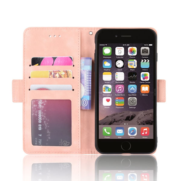 Multi Slot Plånboksfodral iPhone 7/8 Plus Rosa