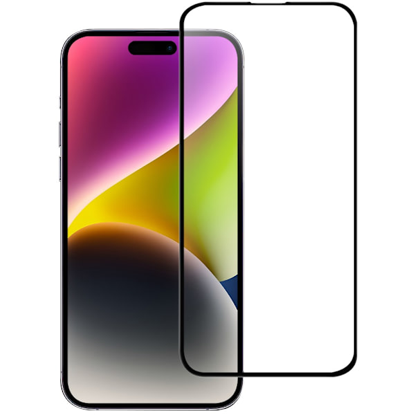 Heltäckande Härdat Glas Skärmskydd iPhone 15 Pro Max Svart