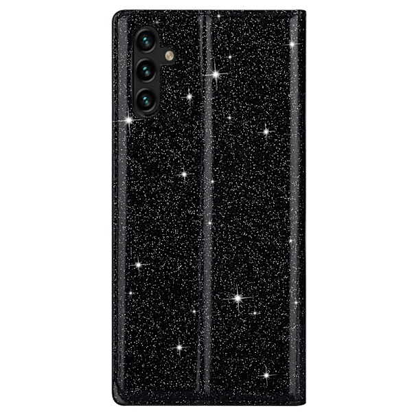Kimalteleva lompakkokotelo Samsung Galaxy A15 Musta